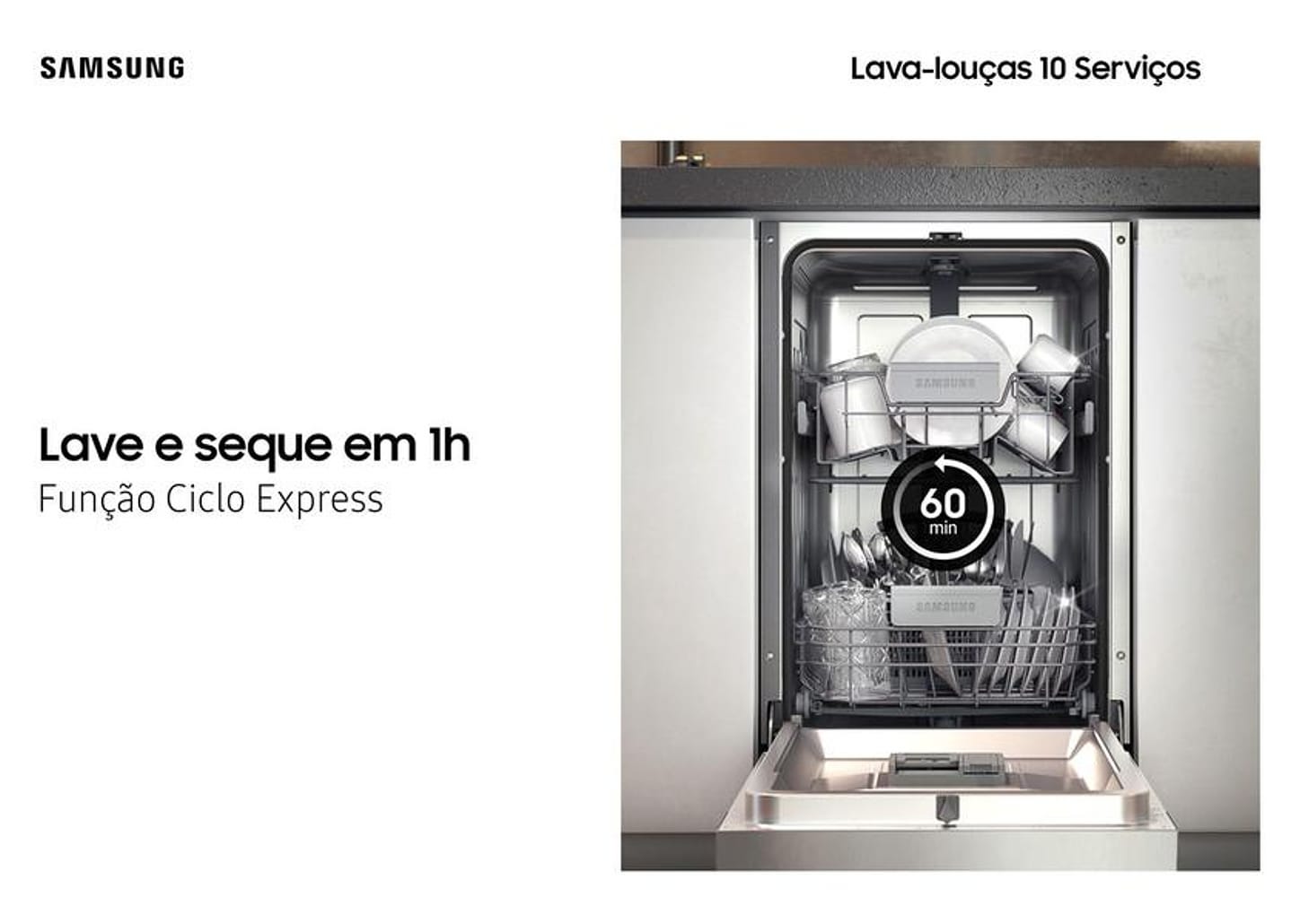 Lava-louças Samsung 10 Serviços com Função - Higienizar DW50C6070 Prata