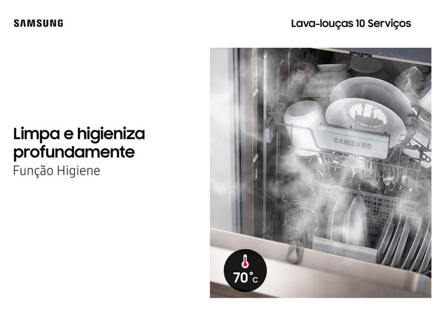 Lava-louças Samsung 10 Serviços com Função - Higienizar DW50C6070 Prata