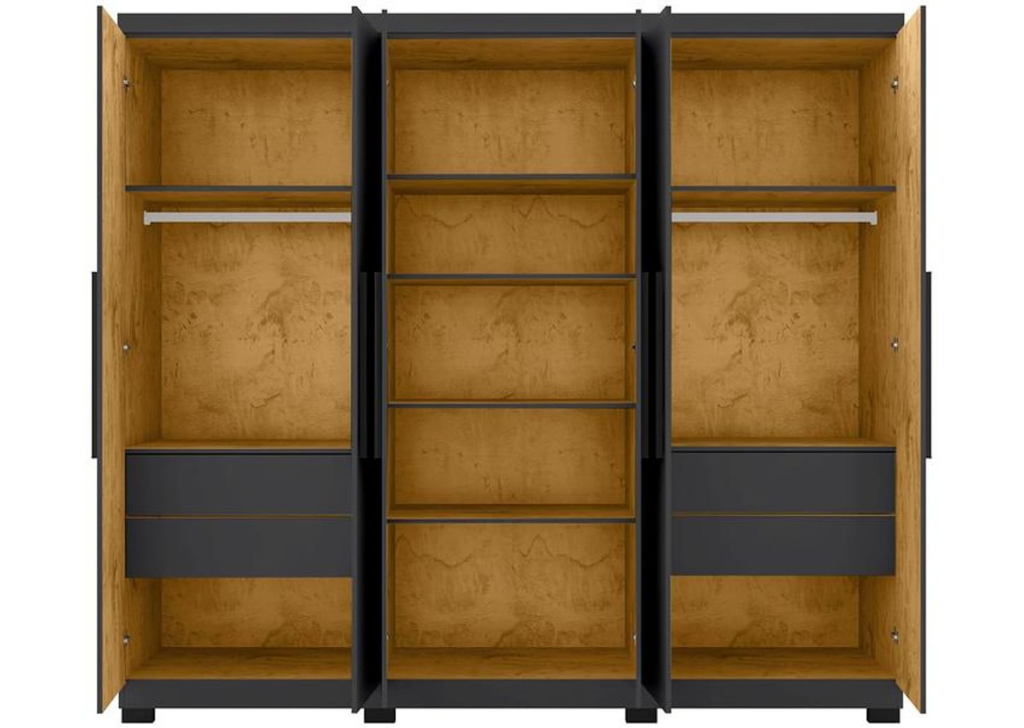 Guarda-roupa Casal com Espelho 6 Portas 4 Gavetas Araplac Braga