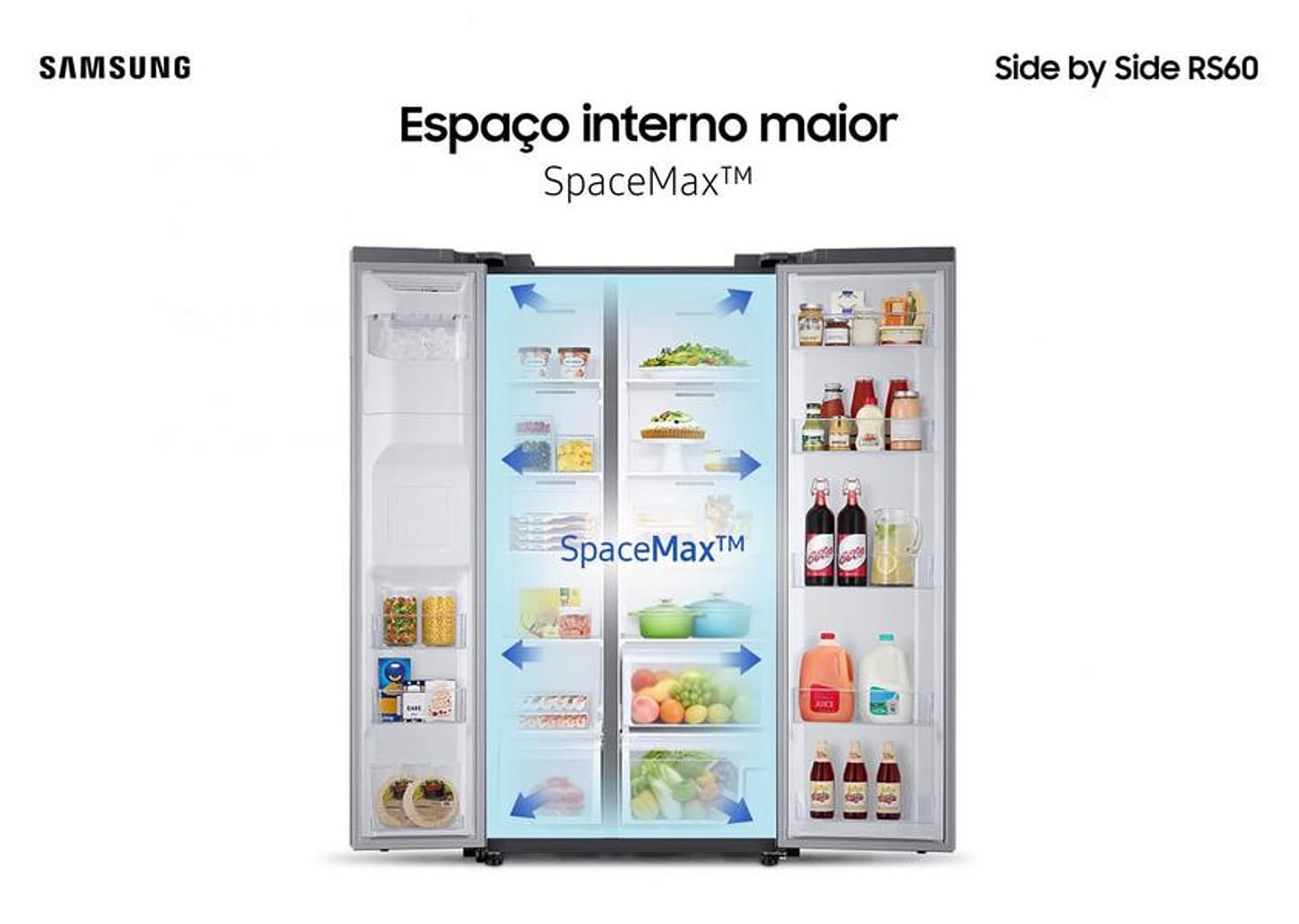 Geladeira/Refrigerador Samsung Frost Free Side by - Side 602L com Dispenser de Água e Gelo