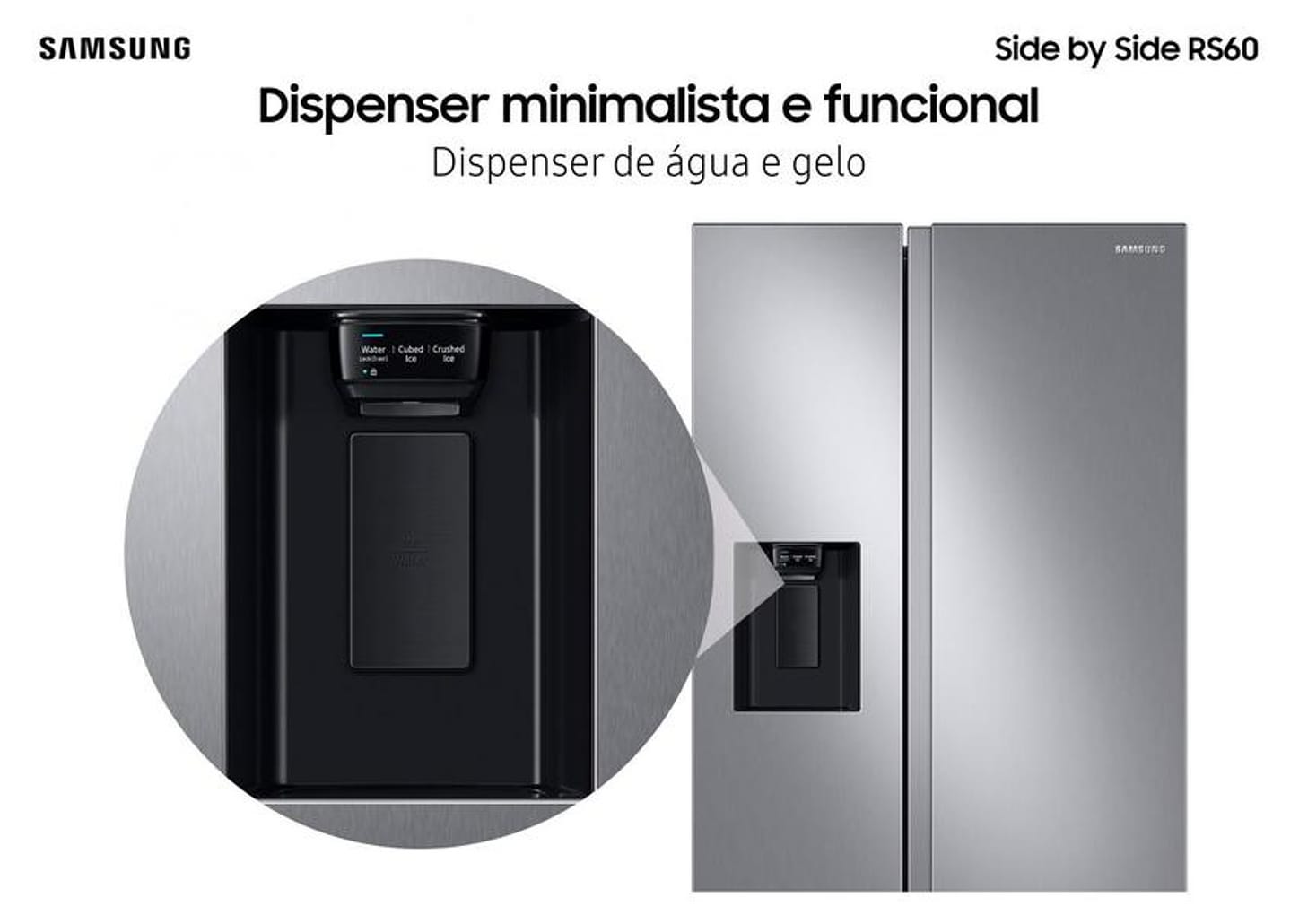 Geladeira/Refrigerador Samsung Frost Free Side by - Side 602L com Dispenser de Água e Gelo