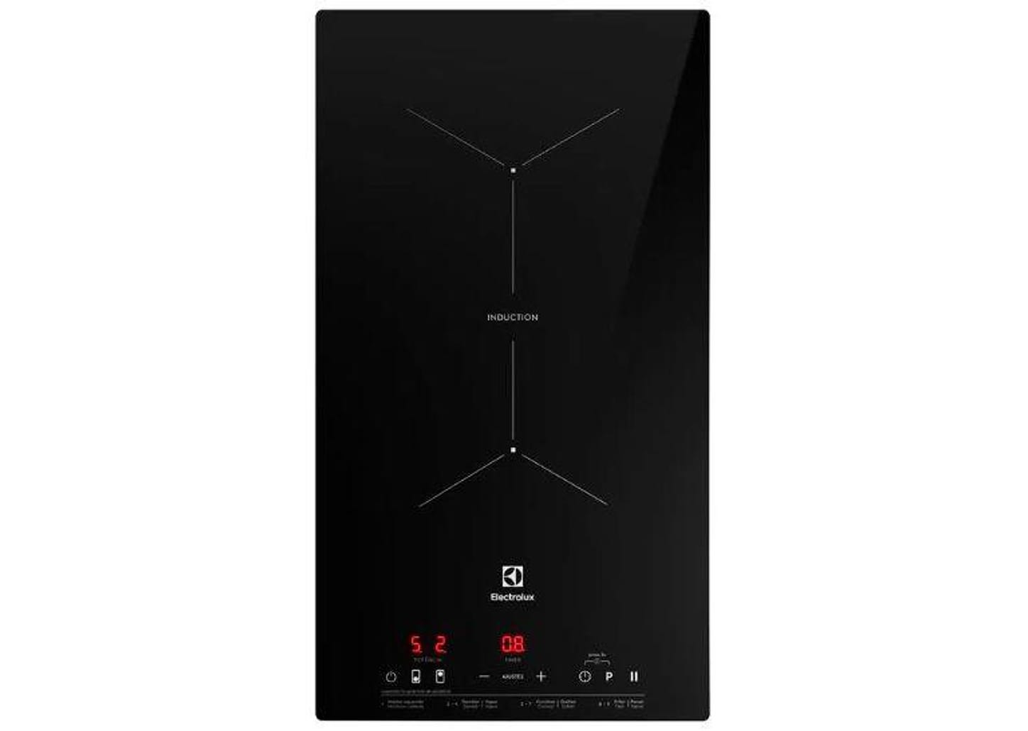 Cooktop 2 Bocas Indução Electrolux Vitrocerâmico - Touch Acendimento Automático IE3LP
