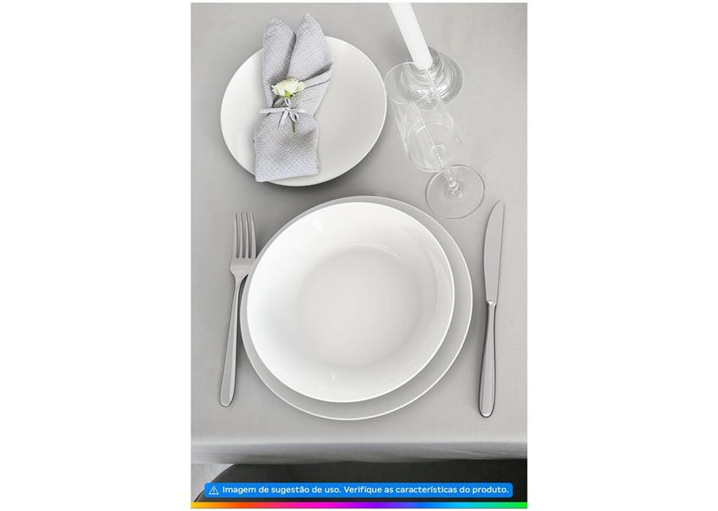 Aparelho de Jantar e Chá 20 Peças Tramontina de Porcelana Branco Redondo Silvia