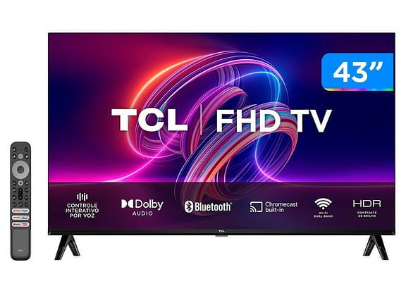 Smart TV 43” Full HD LED TCL 43S5400A Android - Wi-Fi Bluetooth Google Assistente 2 HDMI 1 USB