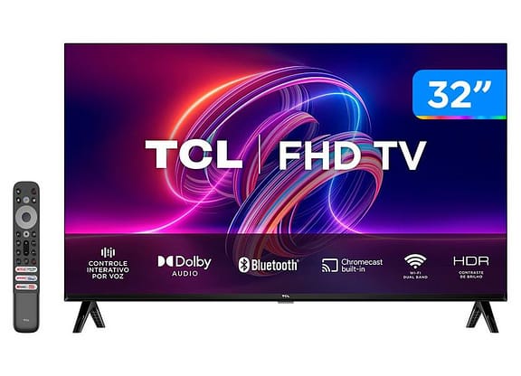 Smart TV 32” Full HD LED TCL 32S5400A Android - Wi-Fi Bluetooth Google Assistente 2 HDMI 1 USB