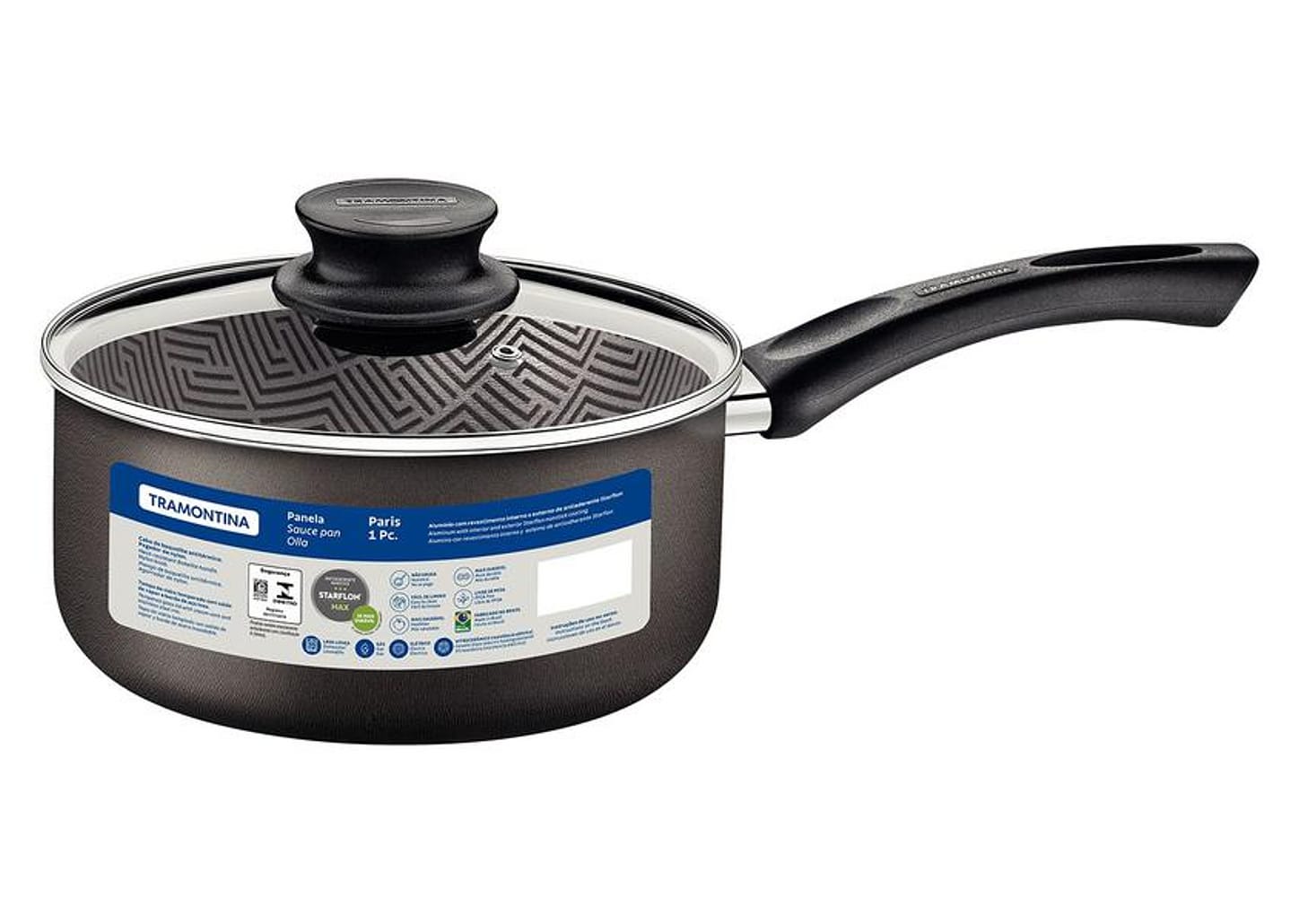 Panela Tramontina Paris Antiaderente de Alumínio Chumbo 22cm