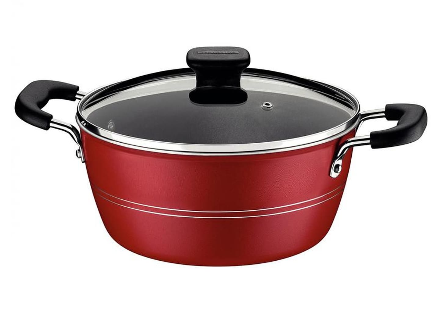 Caçarola Tramontina Antiaderente com Tampa Vermelha 2,4L 20cm Sicilia