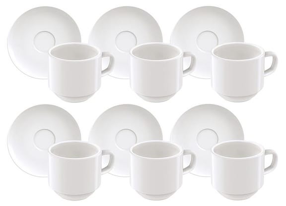 Jogo de Xícaras de Café de Porcelana 100ml - Tramontina 6 Peças