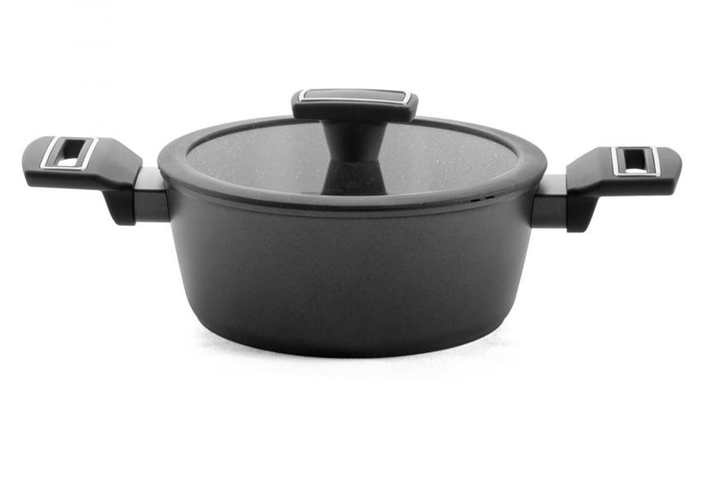 Jogo de Panelas Brinox Revestimento Cerâmico de Alumínio Preto 5 Peças Carbon Ceramic Life