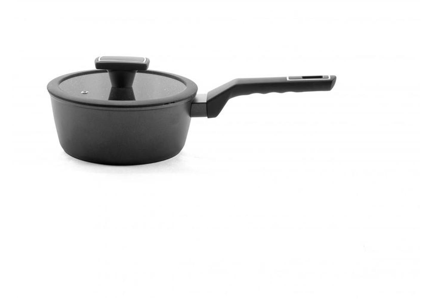 Jogo de Panelas Brinox Revestimento Cerâmico de Alumínio Preto 5 Peças Carbon Ceramic Life