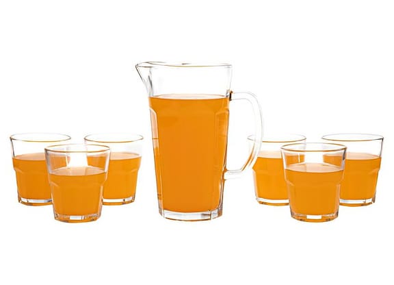 Conjunto de Jarra 1L e Copos 300ml de Vidro Haus - Pavillion 7 Peças