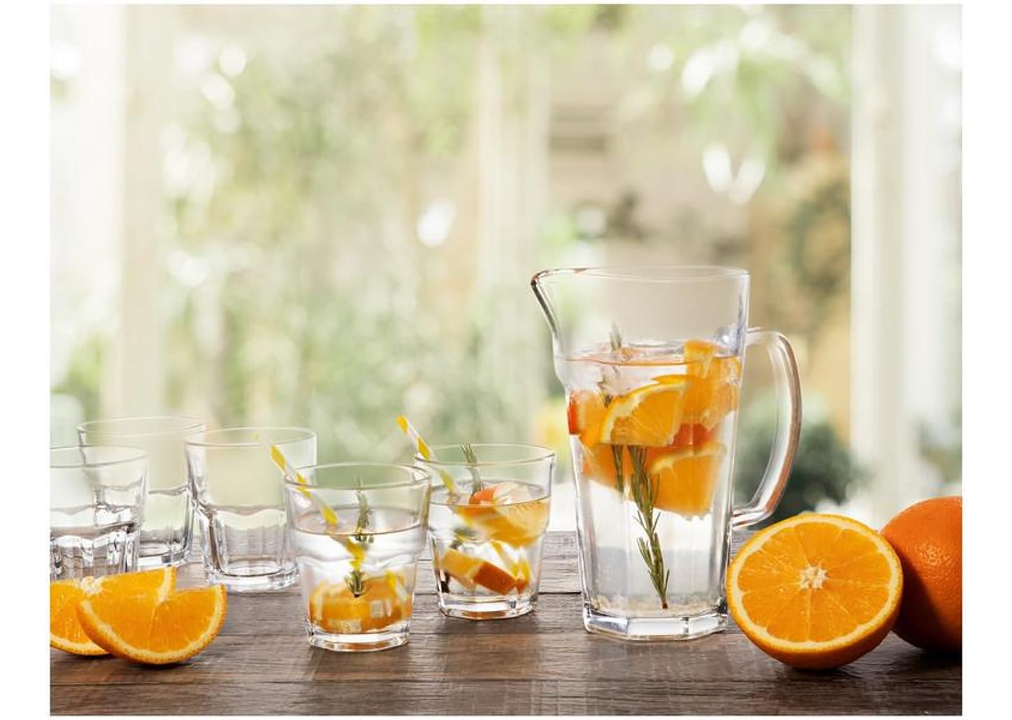 Conjunto de Jarra 1L e Copos 300ml de Vidro Haus - Pavillion 7 Peças