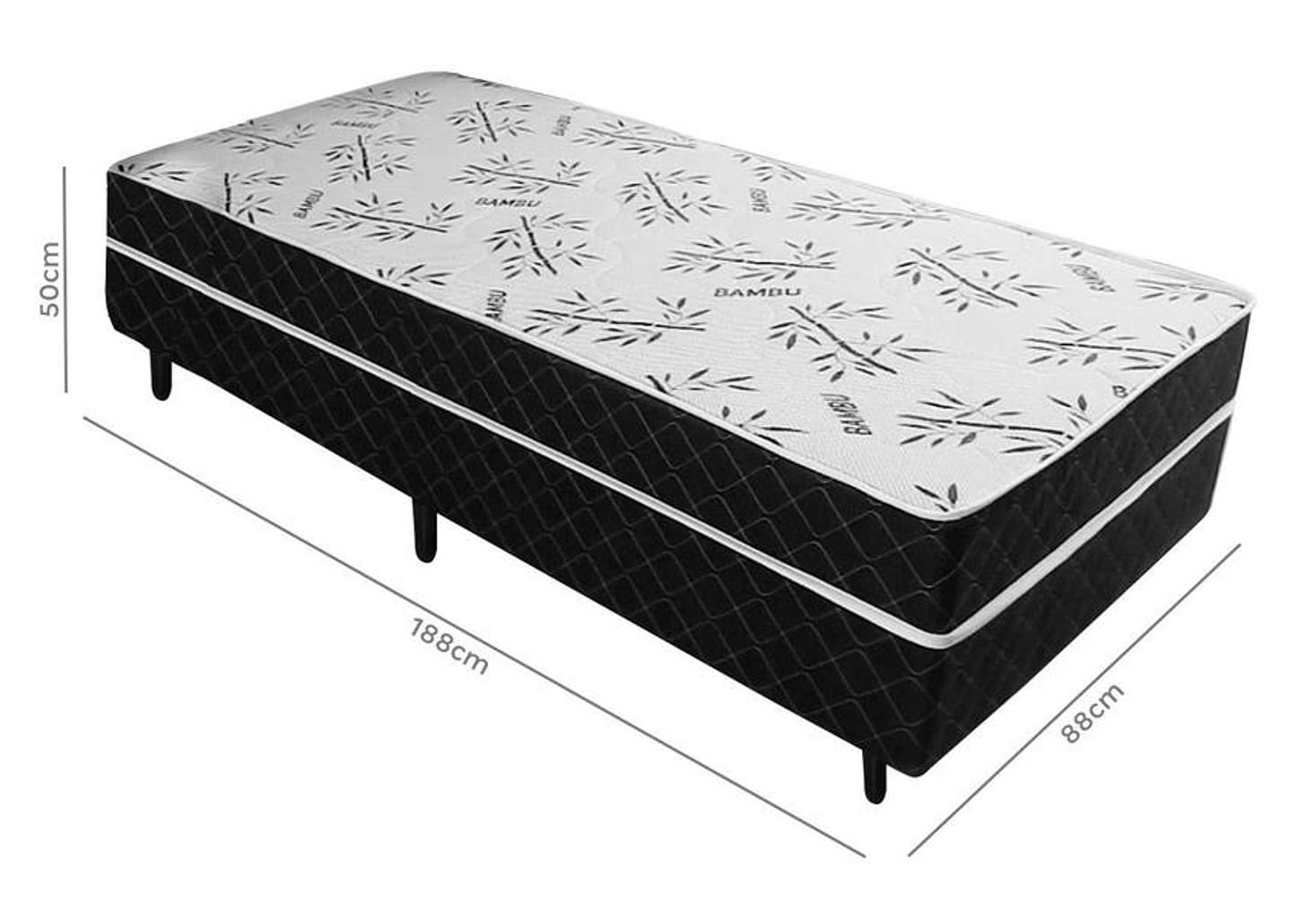 Cama Box Solteiro V-Joy Conjugada 50x88x188cm - Benfica