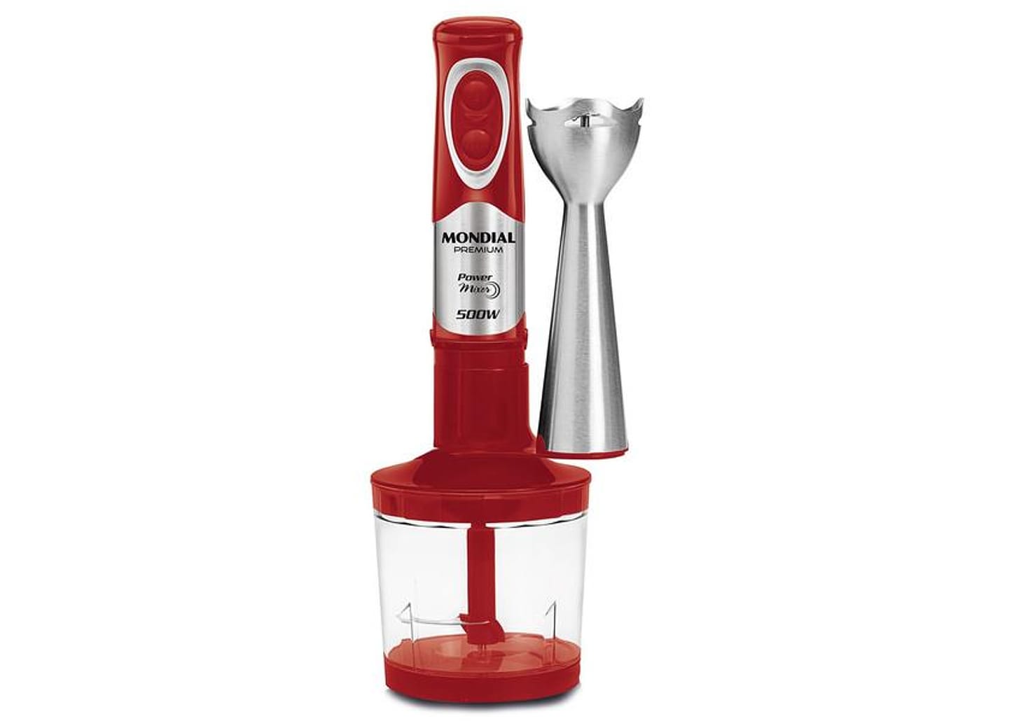 Mixer 2 em 1 Mondial 500W Vermelho e Inox - M-10 2 Velocidades