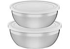 Jogo de Potes de Inox Tramontina com Tampa - Redondo Freezinox 2 Peças