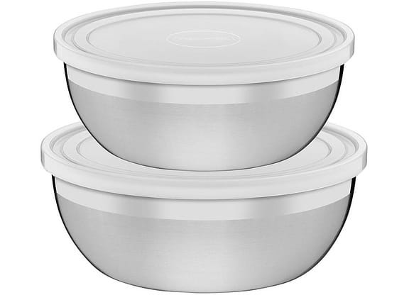 Jogo de Potes de Inox Tramontina com Tampa - Redondo Freezinox 2 Peças