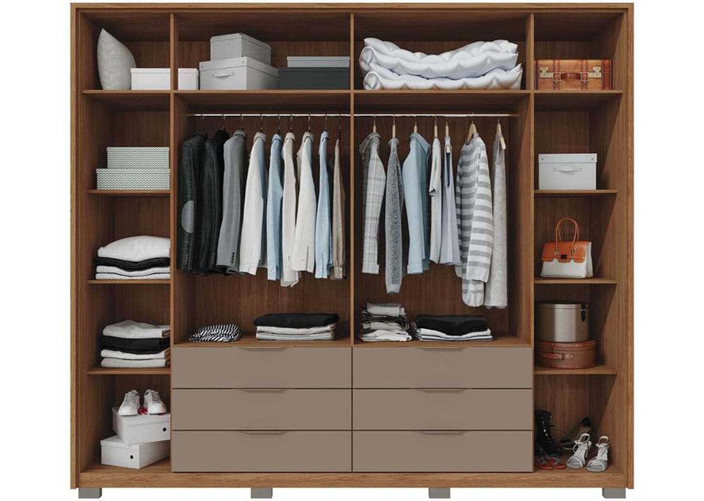 Guarda-roupa Casal 6 Portas 6 Gavetas - Caemmun Belize