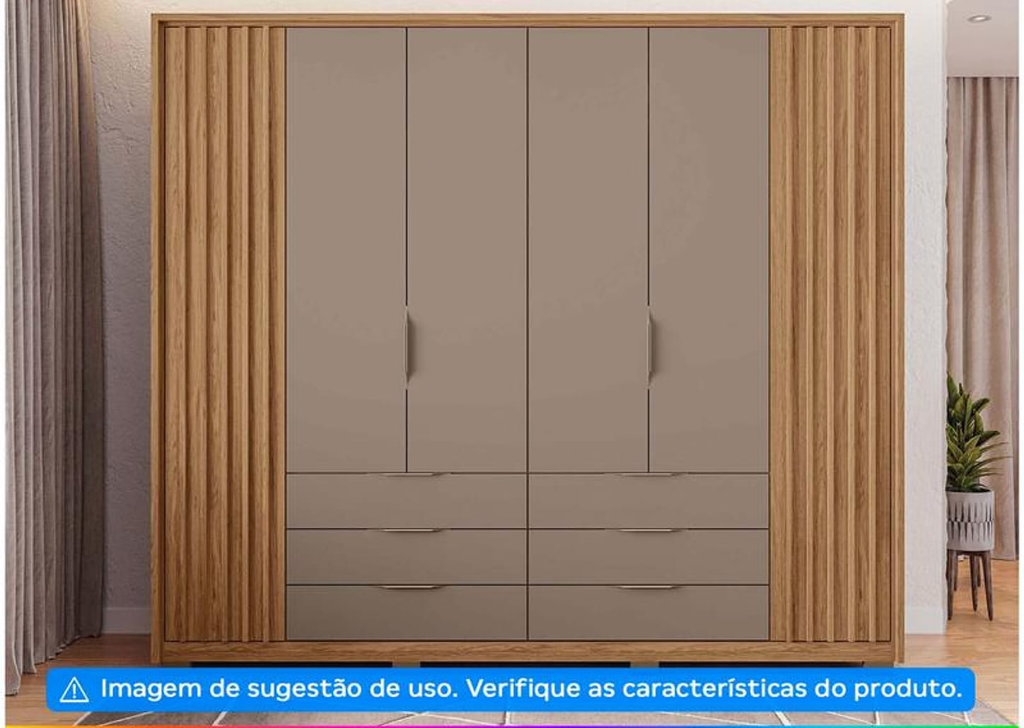 Guarda-roupa Casal 6 Portas 6 Gavetas - Caemmun Belize