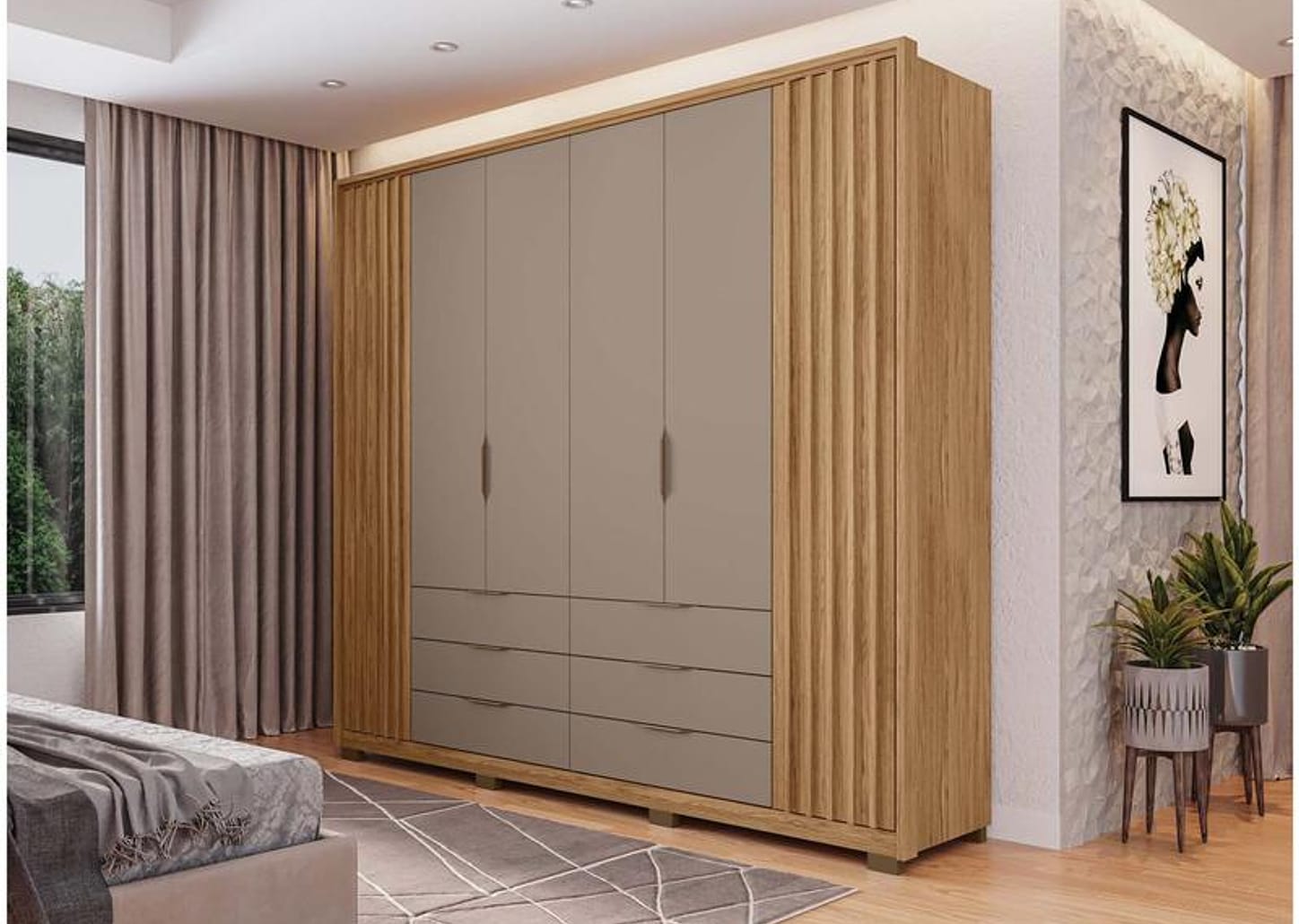 Guarda-roupa Casal 6 Portas 6 Gavetas - Caemmun Belize