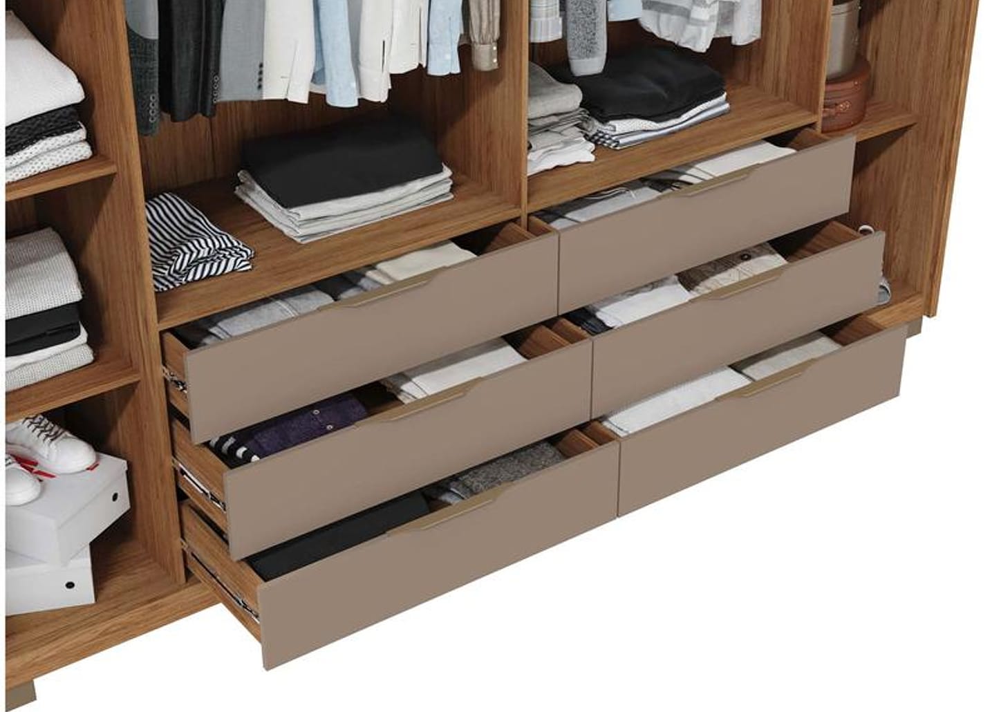 Guarda-roupa Casal 6 Portas 6 Gavetas - Caemmun Belize