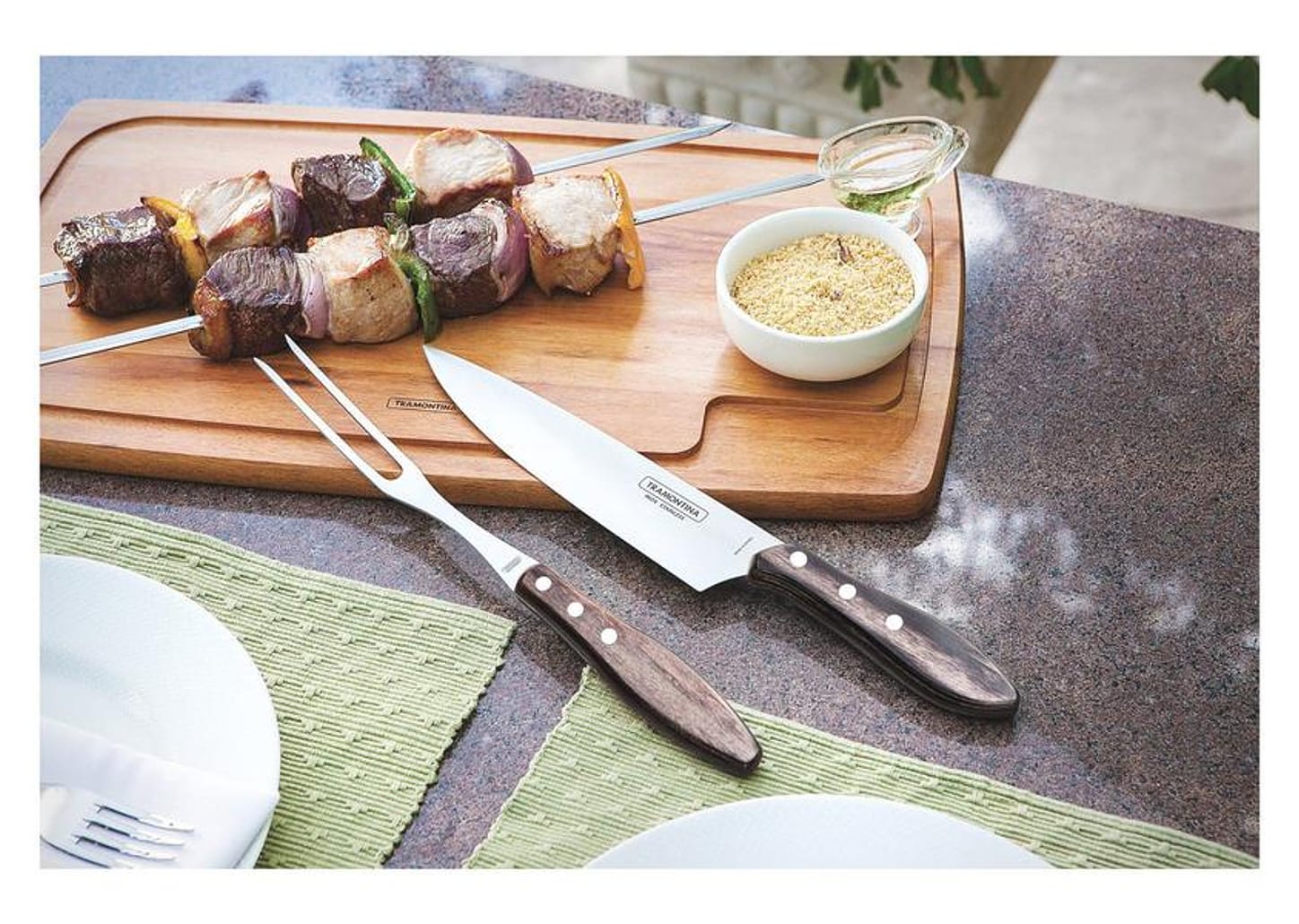 Kit Churrasco 2 Peças Tramontina - Polywood 21198/760