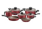 Jogo de Panelas Tramontina Antiaderente de Alumínio Vermelho 7 Peças Paris