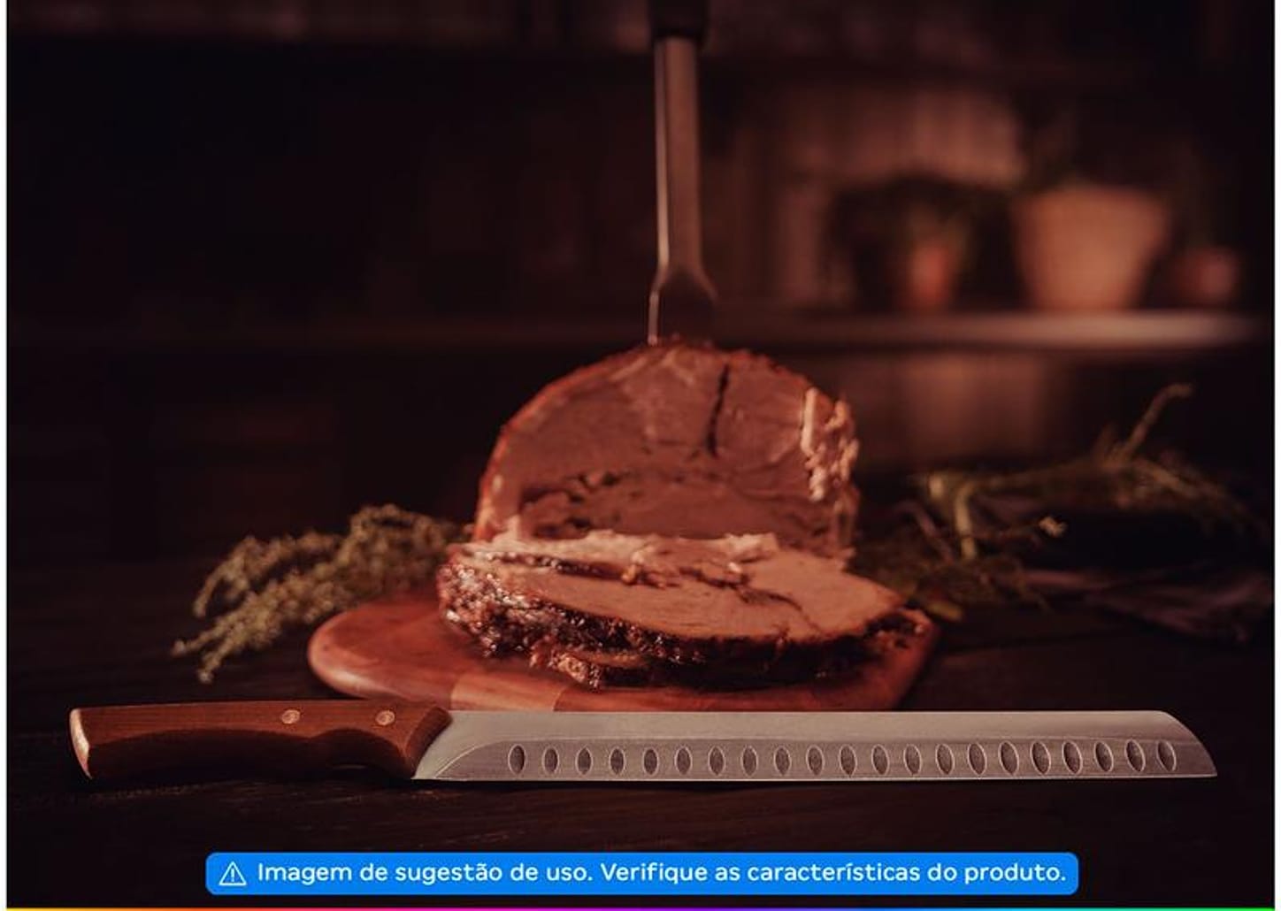 Faca para Fatiar e Picar 12” Inox Tramontina - Black