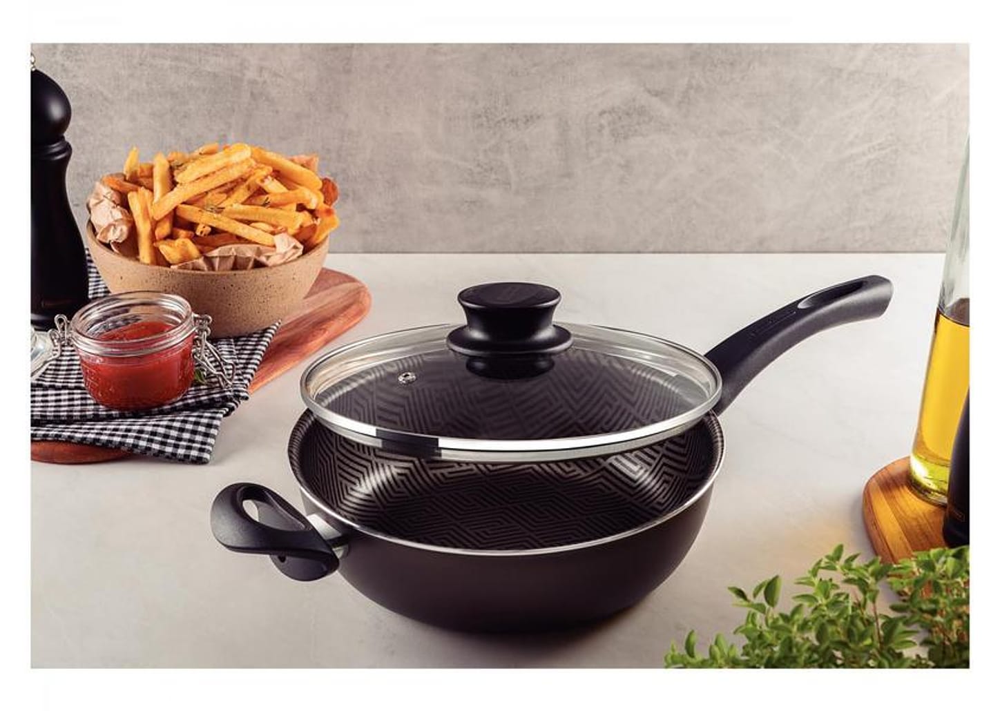 Frigideira Antiaderente Tramontina de Alumínio Paris Chumbo 24cm