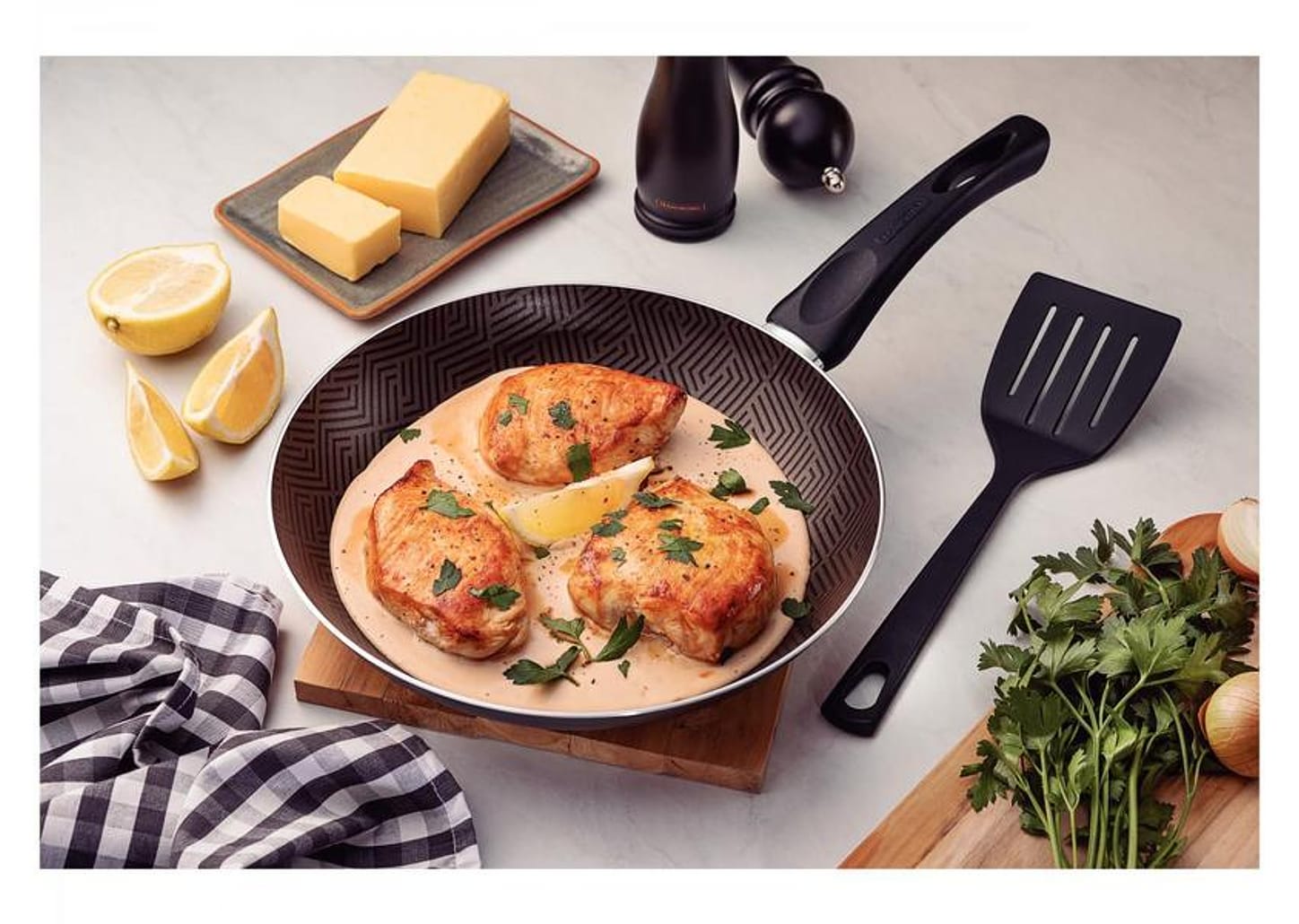 Frigideira Antiaderente Tramontina de Alumínio Paris Chumbo 22cm com Espátula