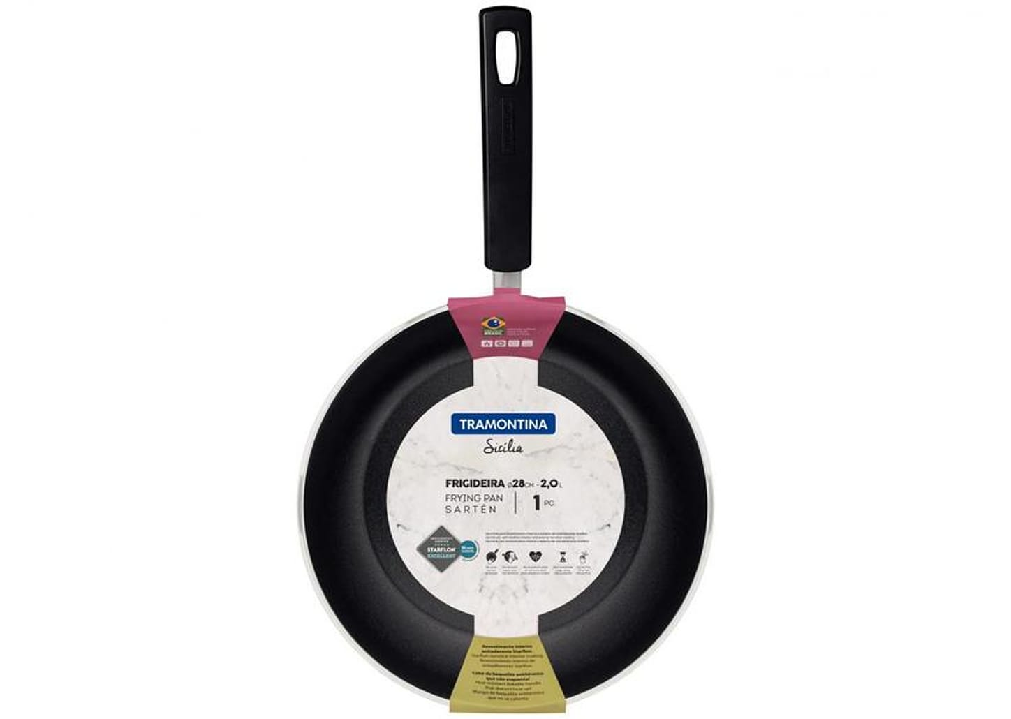 Frigideira Antiaderente de Alumínio Sicília Vermelha 28cm