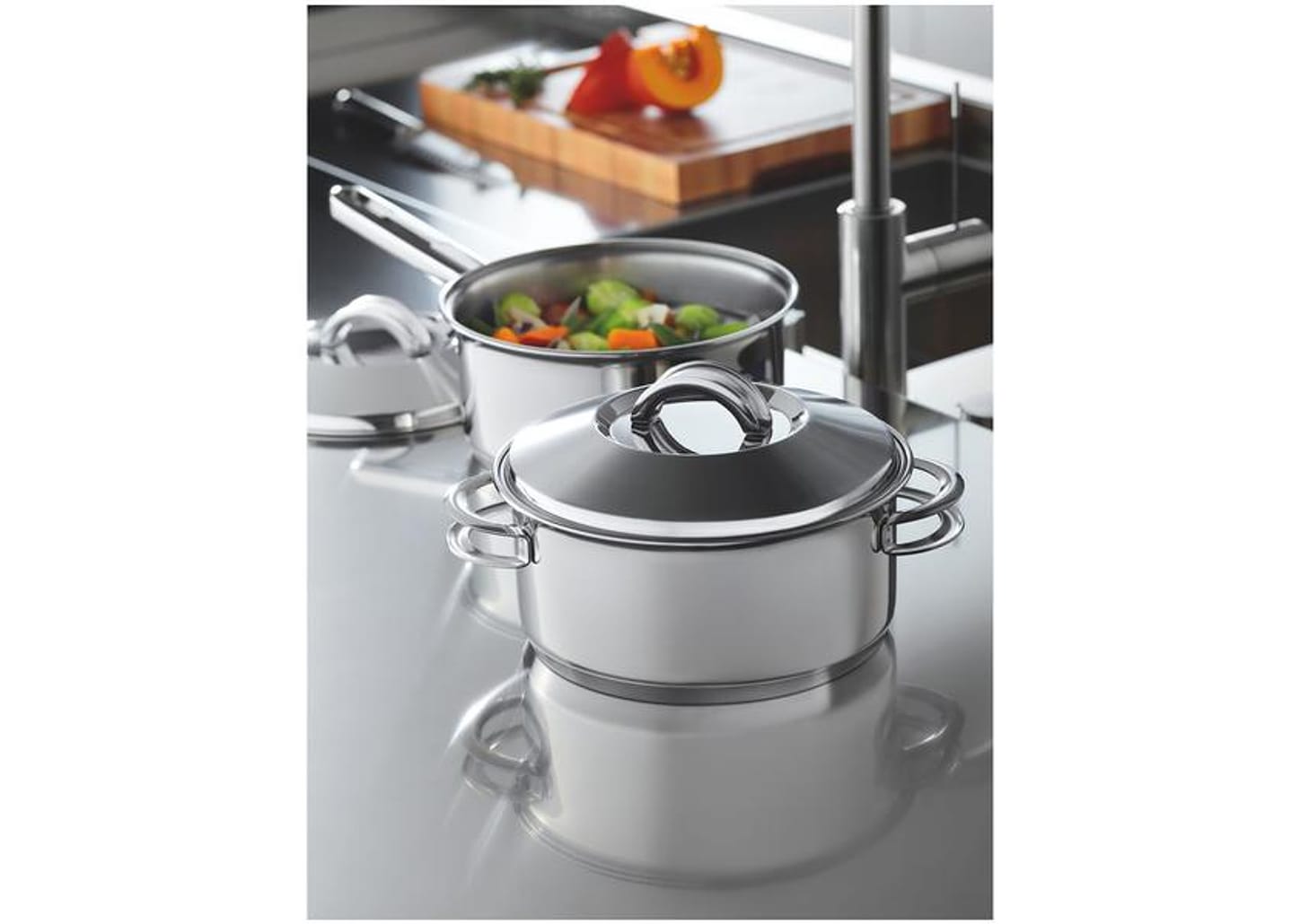 Jogo de Panelas Tramontina Solar 65510/560 Inox - Fundo Triplo 5 Peças