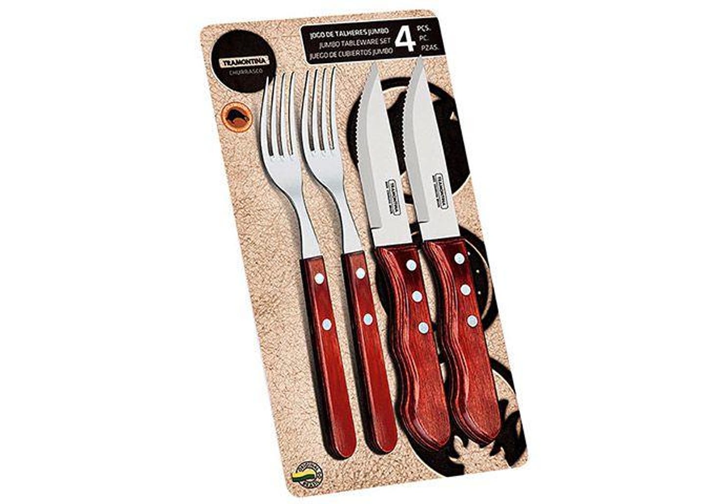 Kit Churrasco 4 Peças - Tramontina Polywood 21198/708