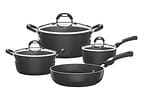 Jogo de Panelas Tramontina Antiaderente de Alumínio Preto 4 Peças Induction Mônaco