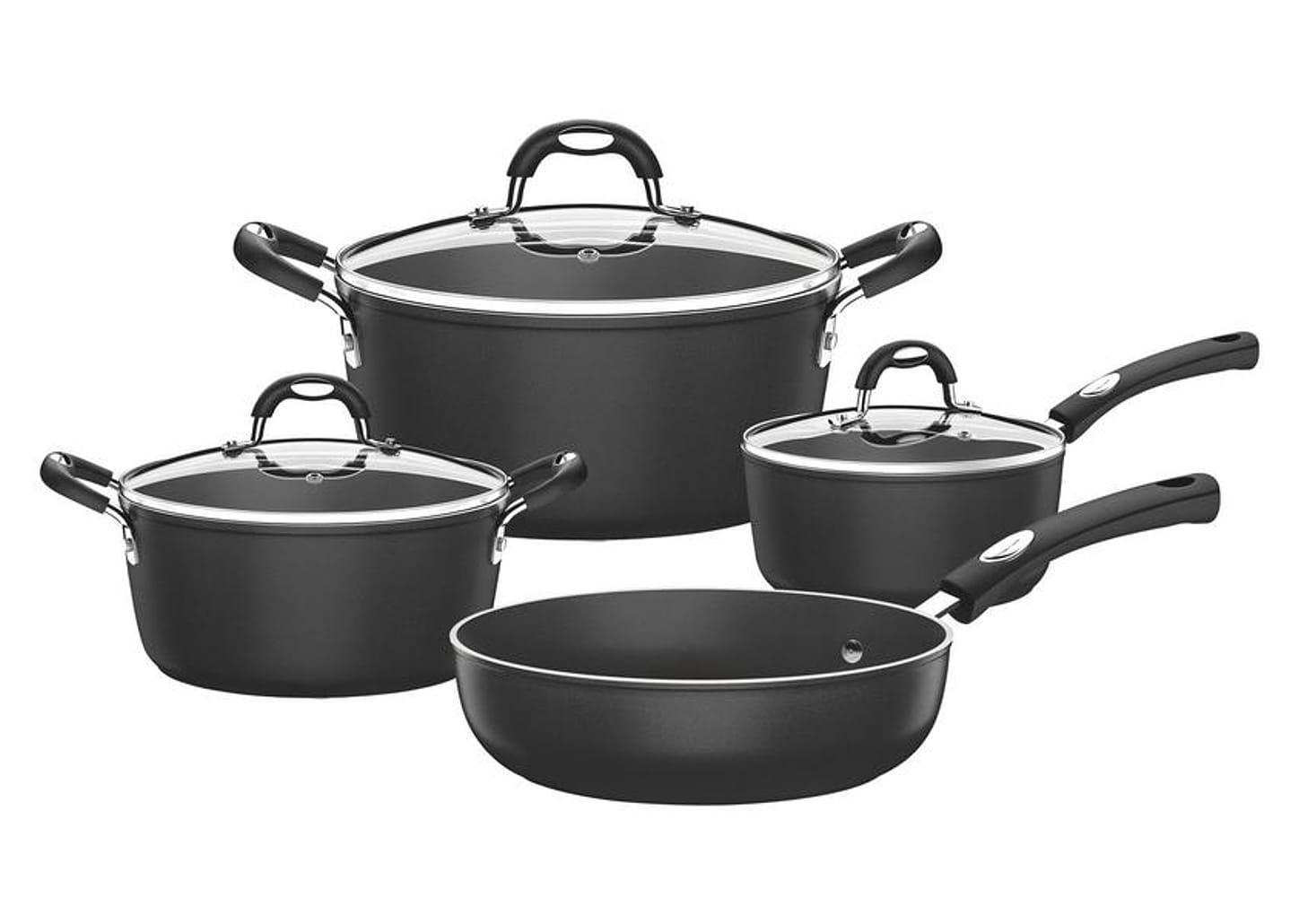 Jogo de Panelas Tramontina Antiaderente de Alumínio Preto 4 Peças Induction Mônaco