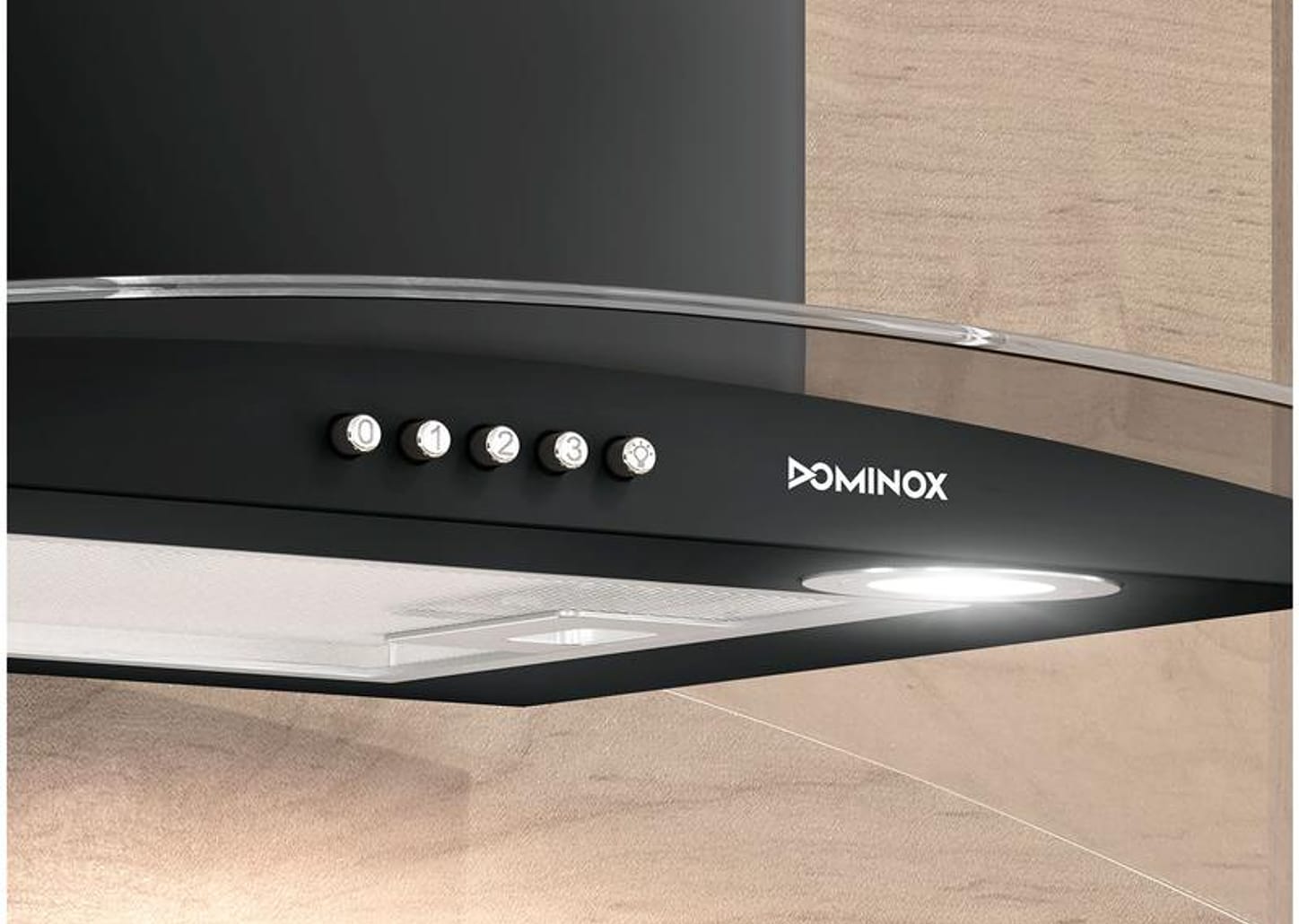 Coifa de Parede Dominox 60cm 4 Bocas - Inox 3 Velocidades Arketto Black