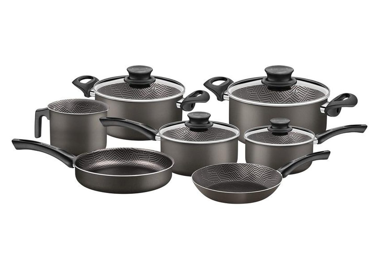 Jogo de Panelas Tramontina Antiaderente de Alumíno - Grafite 7 Peças Texture Paris