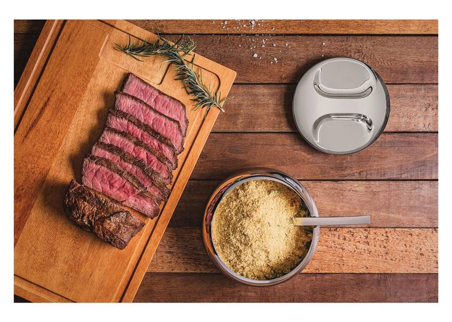 Farinheira Inox 1,1L Tramontina Service com Colher 2 Peças