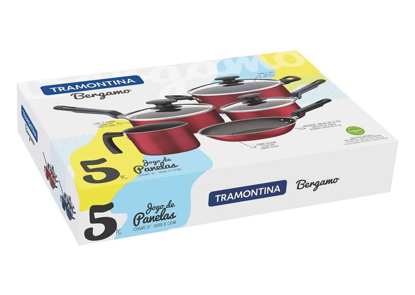 Conjunto de Panelas Tramontina Bergamo 20399/782 5 Peças