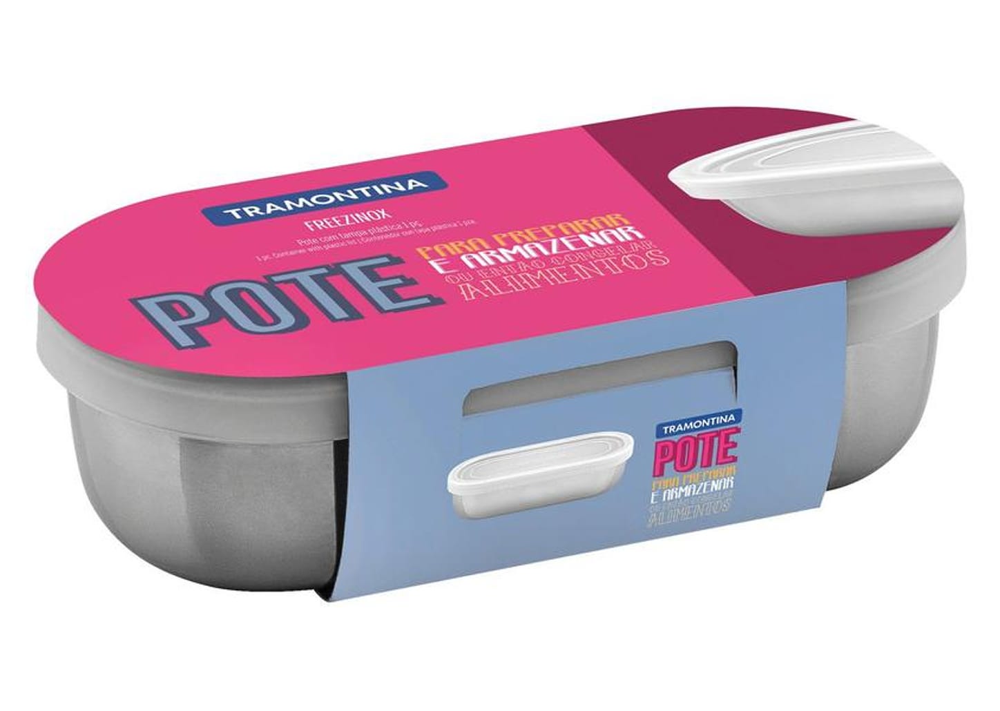 Pote de Inox Tramontina com Tampa Retangular 400ml Freezinox