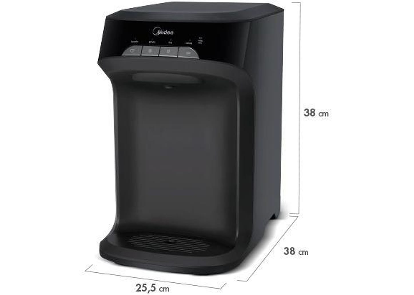 Purificador de Água Midea de Mesa e Parede - Eletrônico Preto PBTBNB Água Gelada e Natural