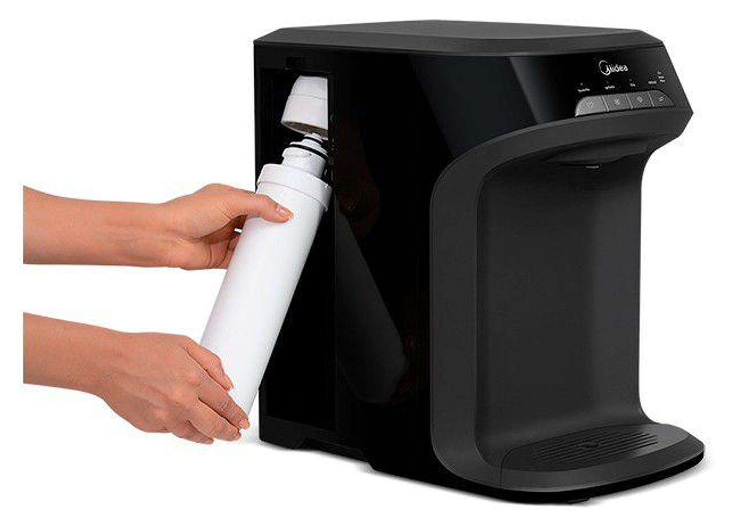 Purificador de Água Midea de Mesa e Parede - Eletrônico Preto PBTBNB Água Gelada e Natural