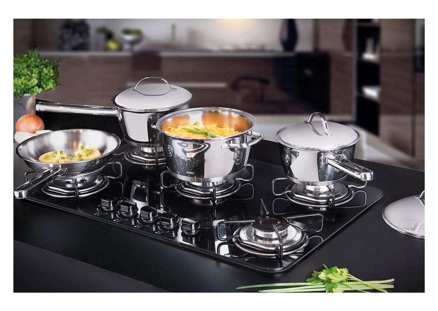 Jogo de Panelas Tramontina Allegra 65650/270 Inox - Fundo Triplo 4 Peças