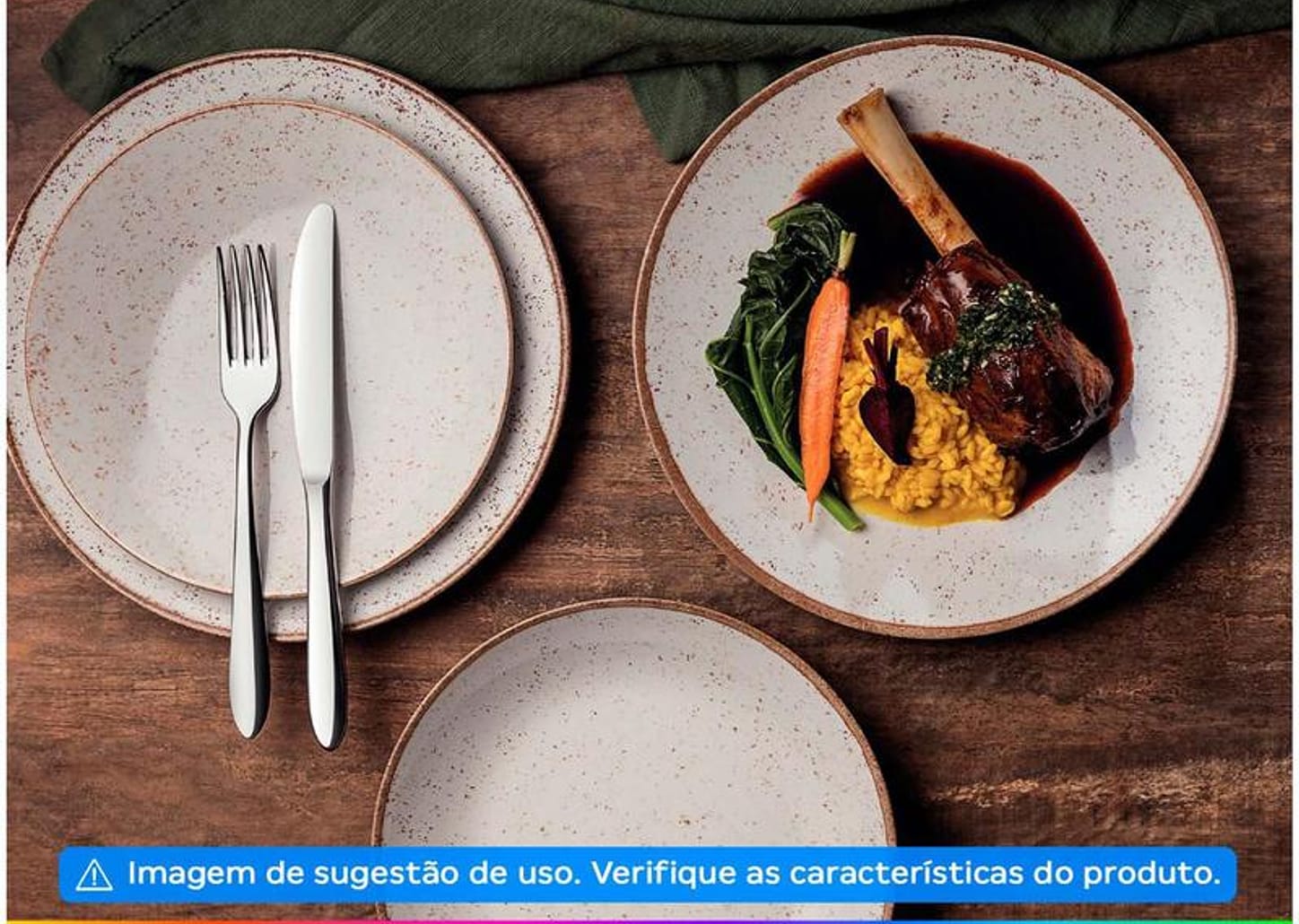 Jogo de Pratos Redondo de Porcelana Marrom - Tramontina Rústico 18 Peças