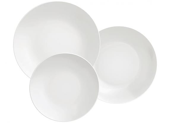 Jogo de Pratos Redondo de Porcelana Branco - Tramontina Leonora 12 Peças