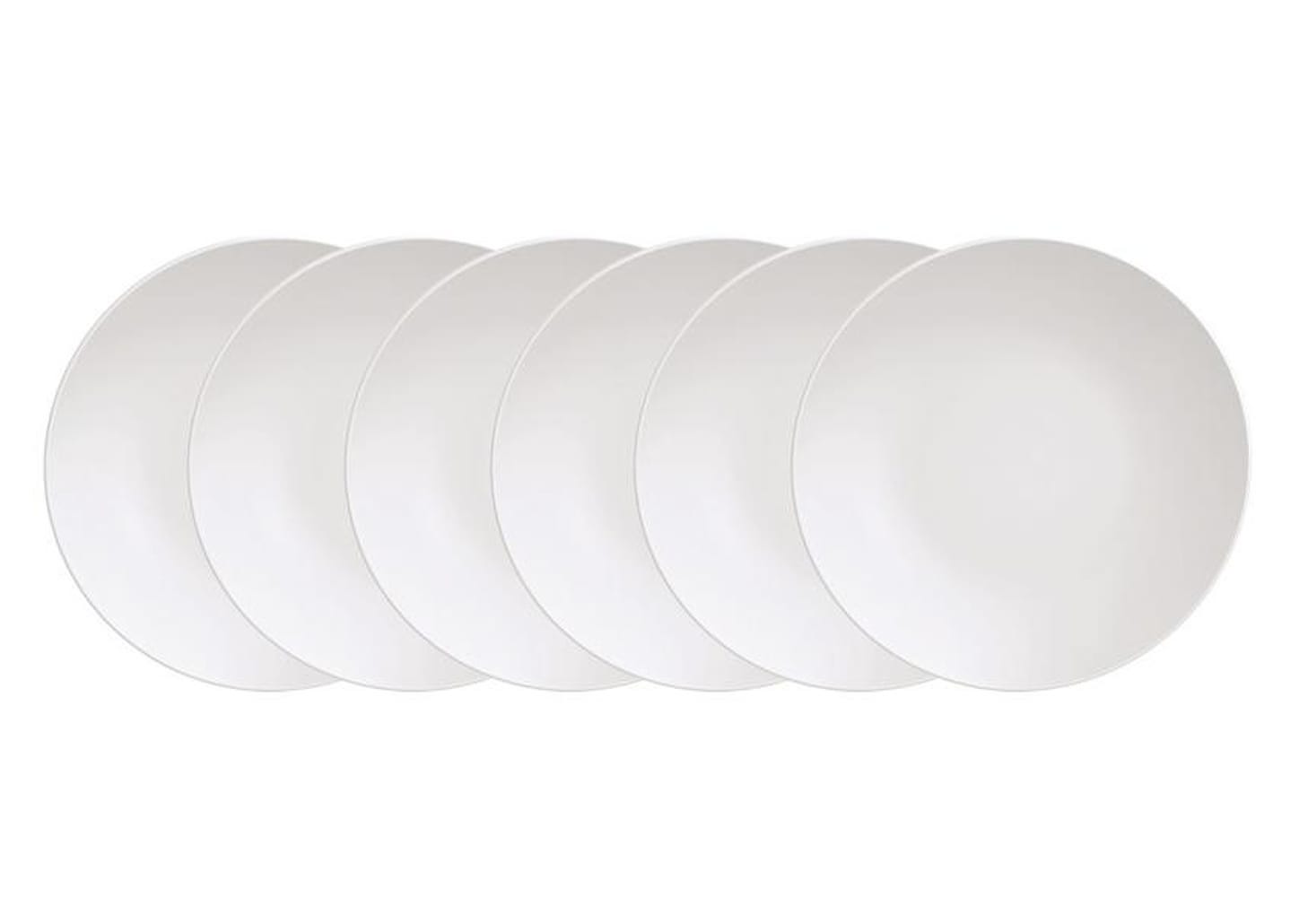 Jogo de Pratos Redondo de Porcelana Branco de Porcelana Tramontina Leonora 6 Peças