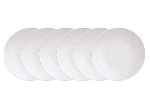 Jogo de Pratos Redondo de Porcelana Branco de Porcelana Tramontina Leonora 6 Peças