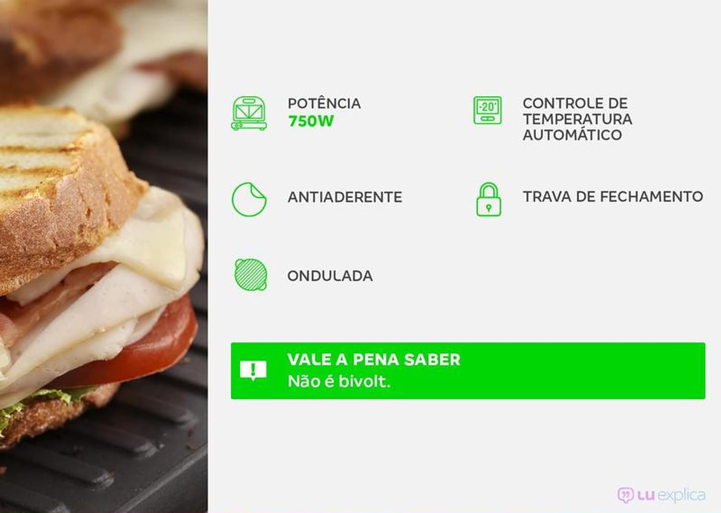 Sanduicheira Grill Ultra S-13 Preta 750W