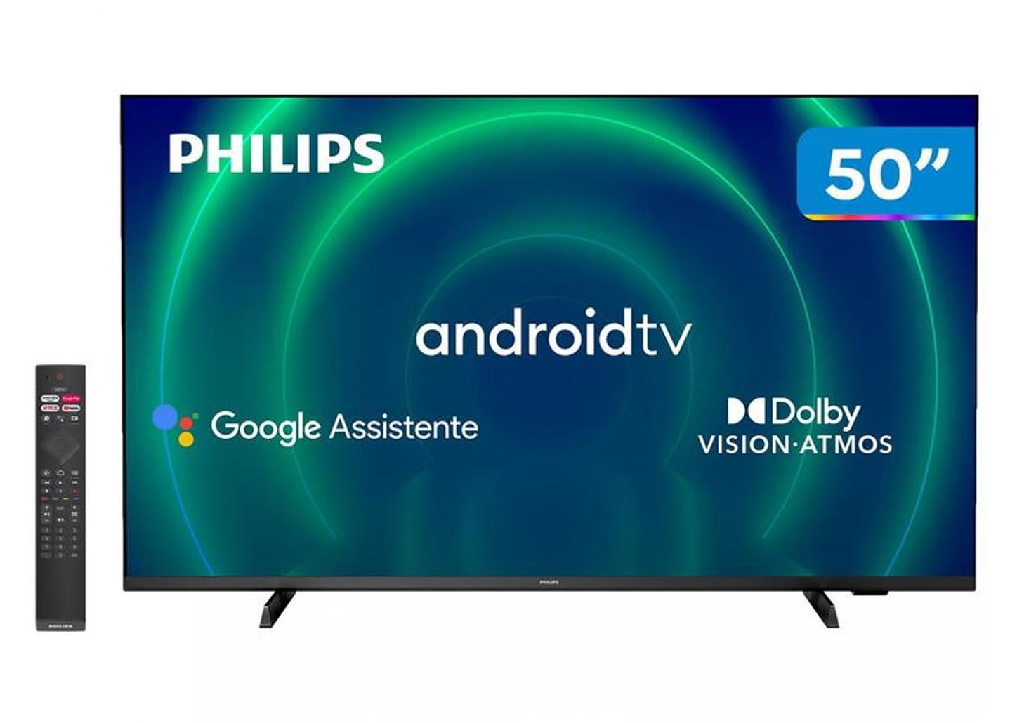 Smart TV 50” 4K UHD D-LED Philips 50PUG7406/78 - Android Wi-Fi Bluetooth Google Assistente