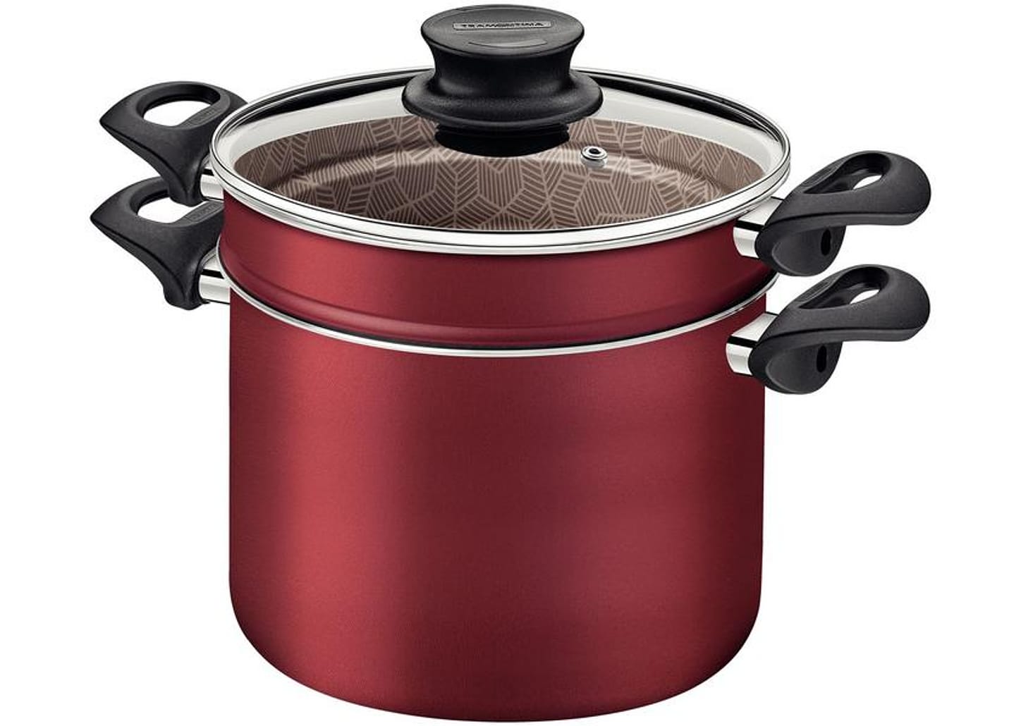 Cozi Vapore Tramontina de Alumínio 22cm Vermelha com Escorredor Paris