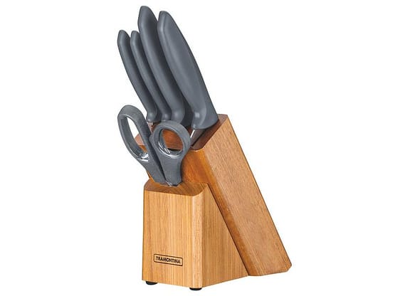 Jogo de Facas com Cepo 6 Peças Tramontina - Plenus 23498/615